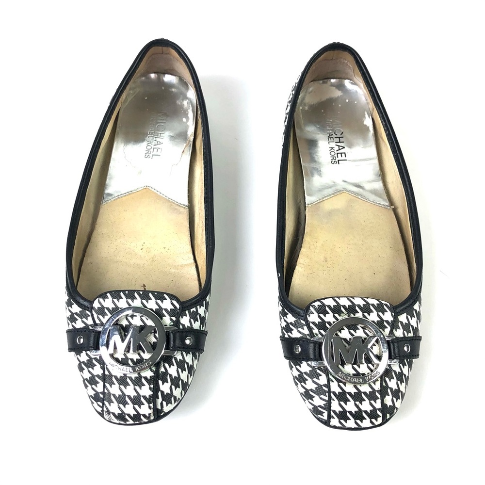 Michael Kors Fulton Moc Black & White Houndstooth Flats - Picture 4 of 10